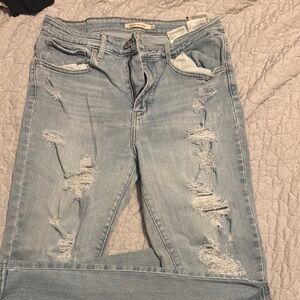 Levi's Blue Boyfriend Distressed Jeans